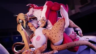 Cheetah Wolf Threesome thumbnail