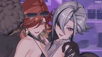 Mavuika & Arlecchino x Group sex video (Genshin impact) thumbnail