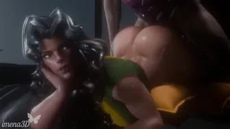Rogue's Juicy Ass Gets Pounded by Gambit thumbnail