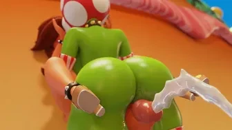 Futa Daisy cums from kissing Piranha Plant thumbnail