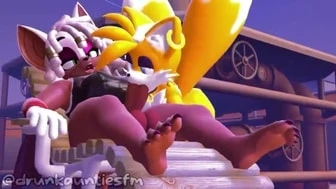 Femboy Fox Sucking Rouge's Dick thumbnail