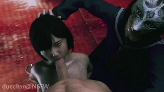 Hinako is forced by Wolf Hinako to suck a man's dick until she blacks out [No Sound] thumbnail