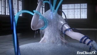 Genshin Nicole gets her holes filled by mecha and slimy tentacles thumbnail