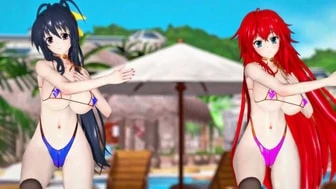 Rias Gremory X Himejima Akeno MMD thumbnail