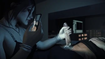 [Love Wolf] Goth Girl Handjob + Cowgirl Fuck - Test Video thumbnail