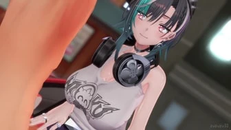 rindo chihaya thigh rub (zuzuzu3D) thumbnail