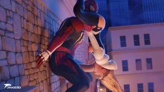 Spidey Destroys Gwen’s Throat While She's Upside Down thumbnail