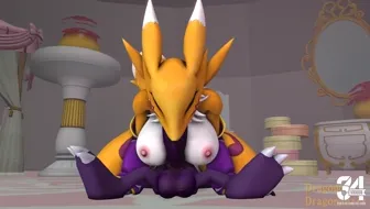 Renamon do deepthroat to Impmon thumbnail