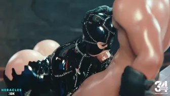 Catwoman enjoying her huge cock miniature