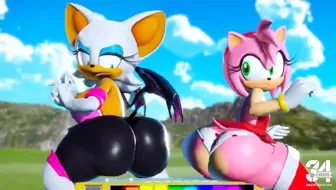 Rouge and Amy Bouncing Ass