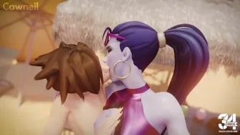 Tracer and Widowmaker beach sex thumbnail