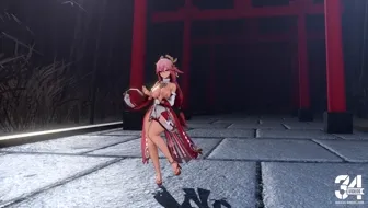 Thick Yae Miko Dance (4K) [Nimure_HD] thumbnail