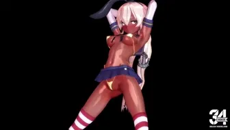 Adult Shimakaze - Bass Knight [MMD R15] Harimau miniature