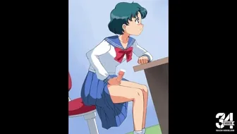 Ami jerking off during lesson [Amedama Akihito] thumbnail