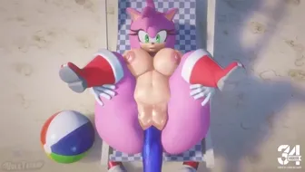 Amy fucked by Sonic on the Beach