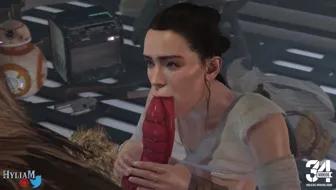 Rey Blowing A Wookiee miniature