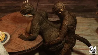 2 argonians fuck miniature