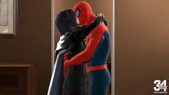 Lucina x Spider-Man kissing miniature