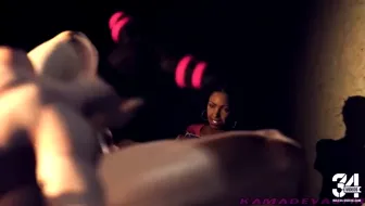 juri blows chun-li in front of rochelle miniature