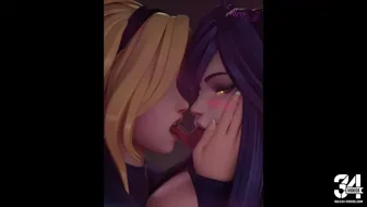 Lux and Caitlyn having fun with futa Ahri ❤️ miniature