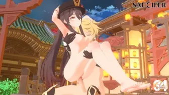 Hu Tao Uplift Cowgirl [Saucifer3D] 썸네일