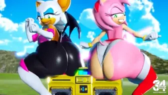 Rouge and Amy Bouncing Ass (Alt)