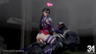 Slutty Psylocke Rides Sloppy Cock 썸네일