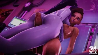 Sombra and Widowmaker Thigh Sex Nude Version