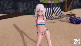 [MMD R-18] Gura - Shaking Dance 2+ thumbnail