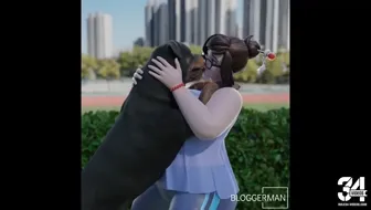 Mei kisses her dog thumbnail