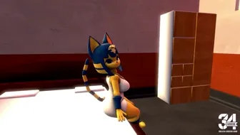 Ankha is saved by a guy and she thanks him in her room. thumbnail