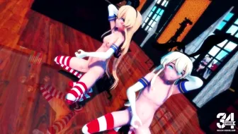 Shimakaze & Trap - Hip Swinging Dance [MMD R18] Hamselvish thumbnail