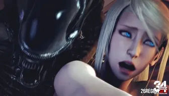 Samus VS Xenomorph (Nude) thumbnail