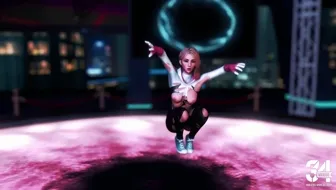Slim athletic Gwen Stacy dance floorwork in ripped suit to arousal Venom thumbnail