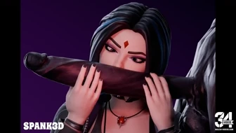Raven's Sushi Sniff With Venom [Spank3D] thumbnail
