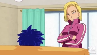 Android 18 receives a visit from an unknown Saiyan.