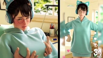 Fonding Glasses Sensei's Nipples Through Her Clothes [Amelialtie] thumbnail