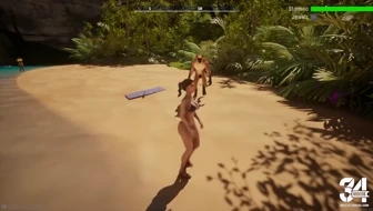 Lara getting mouthfucked by a wild animal thumbnail