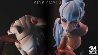 AHRI x EVELYNN blowjob[kinkycat3d][4k 60fps] thumbnail