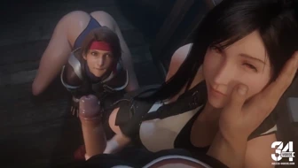 Tifa & Jessie Handjob Facial [White][9Nithes][4K] thumbnail