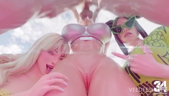 Ariana Grande Throat Fucked W/Sabrina and Billie thumbnail