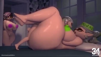 Shiver gets her balls drained by Callie and Marie thumbnail