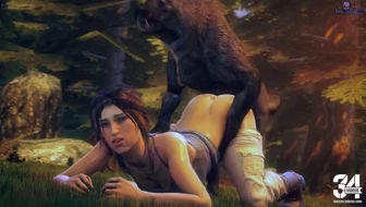 Lara's new friend in the forest thumbnail