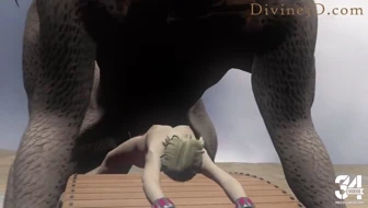 Dragon & blonde on Chaise Longue thumbnail