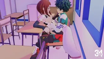 Deku Fucking Uraraka in her Hero Uniform