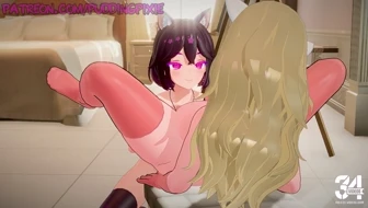 Pixie fucks Futanari in Neko Outfits - PuddingPixie thumbnail