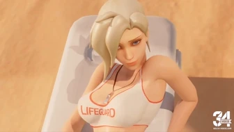 Lifeguard Mercy Beach Anal (Black) [Bewyx] thumbnail