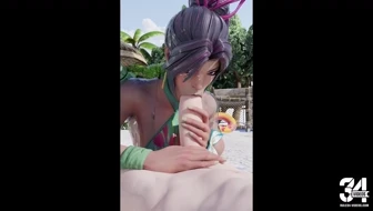 "Beach day with psylocke (WIP)" thumbnail