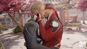 Kenshi and Johnny Cage tongue kissing thumbnail