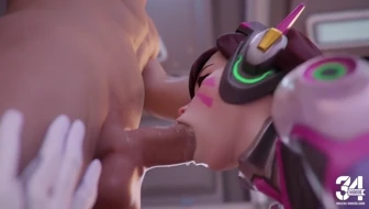 D.Va BJ Loop [4K] [White] [Threedust] thumbnail